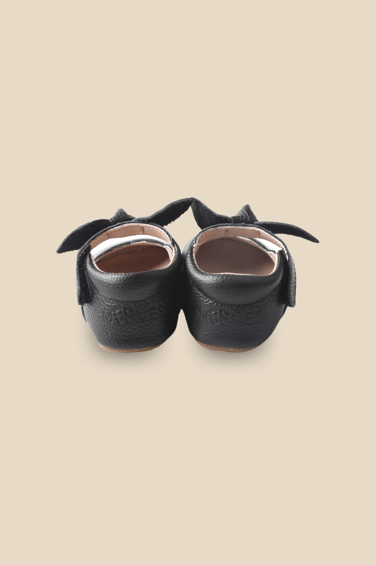 MOOVES Luna Noire black scalloped soft sole baby shoes, view 11