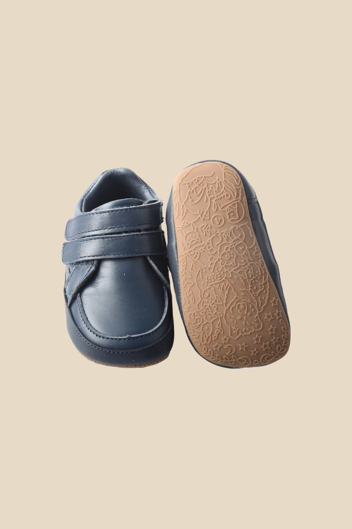 MOOVES Lou Rêve blue soft leather baby sneakers with double strap, view 6