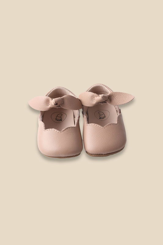 MOOVES Luna Yara brown soft leather scalloped baby flats