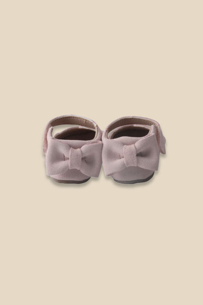 MOOVES Céleste – Suede Pink Soft‑Sole Baby Shoes